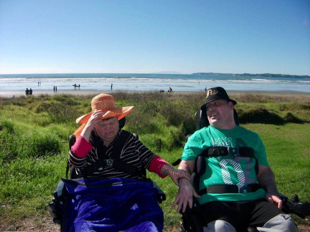 Two people at a beach